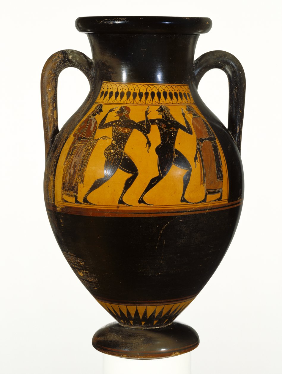 Athenian Attic Black-Figure Amphora with Dancers by Greek