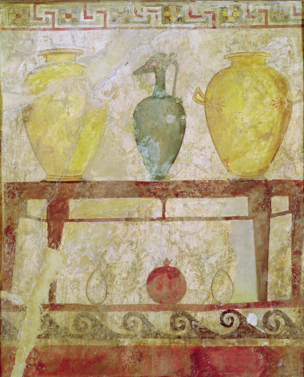 Funerary plaque with an offering of vases (tomb painting from Paestum) by Greek