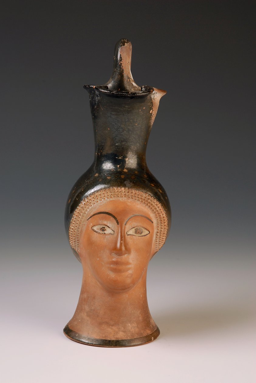 Oenochoe in the form of a female head by Greek