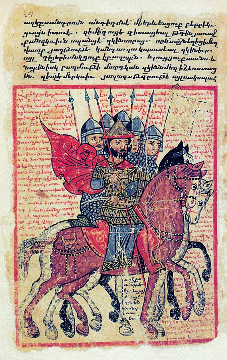 Military scene from a fourteenth-century Armenian manuscript by Greek School