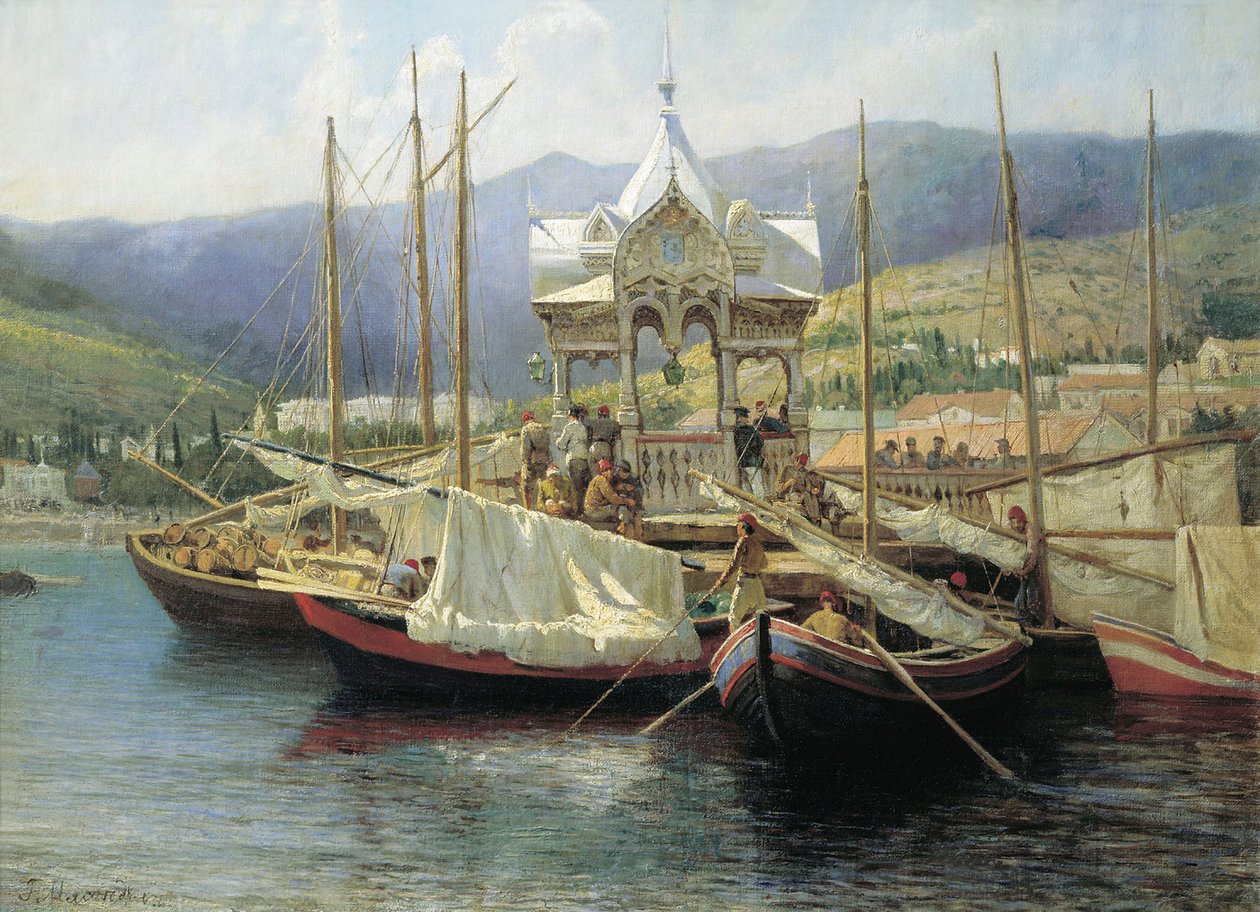 Yalta Harbour by Grigori Grigoryevich Myasoedov