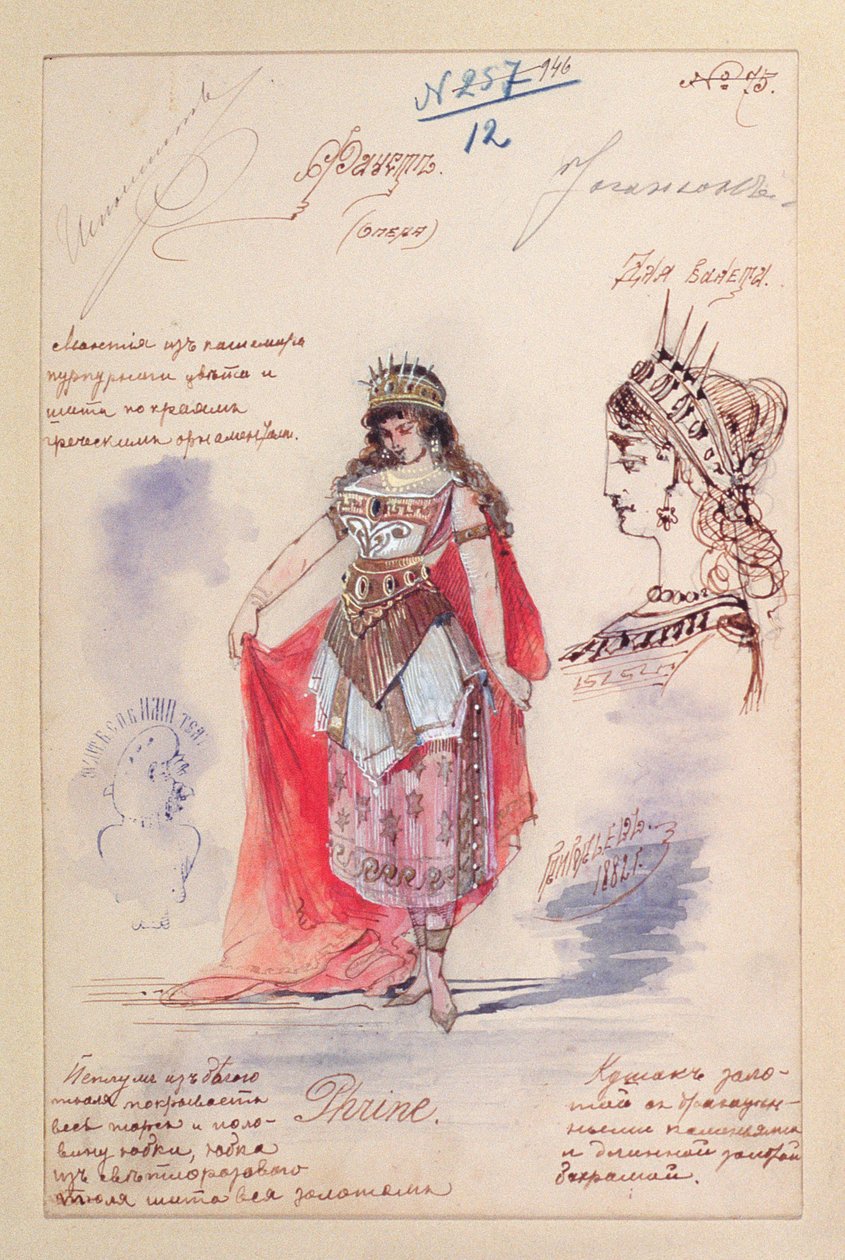 Costume Designs for the Role of Phrine in the Opera 