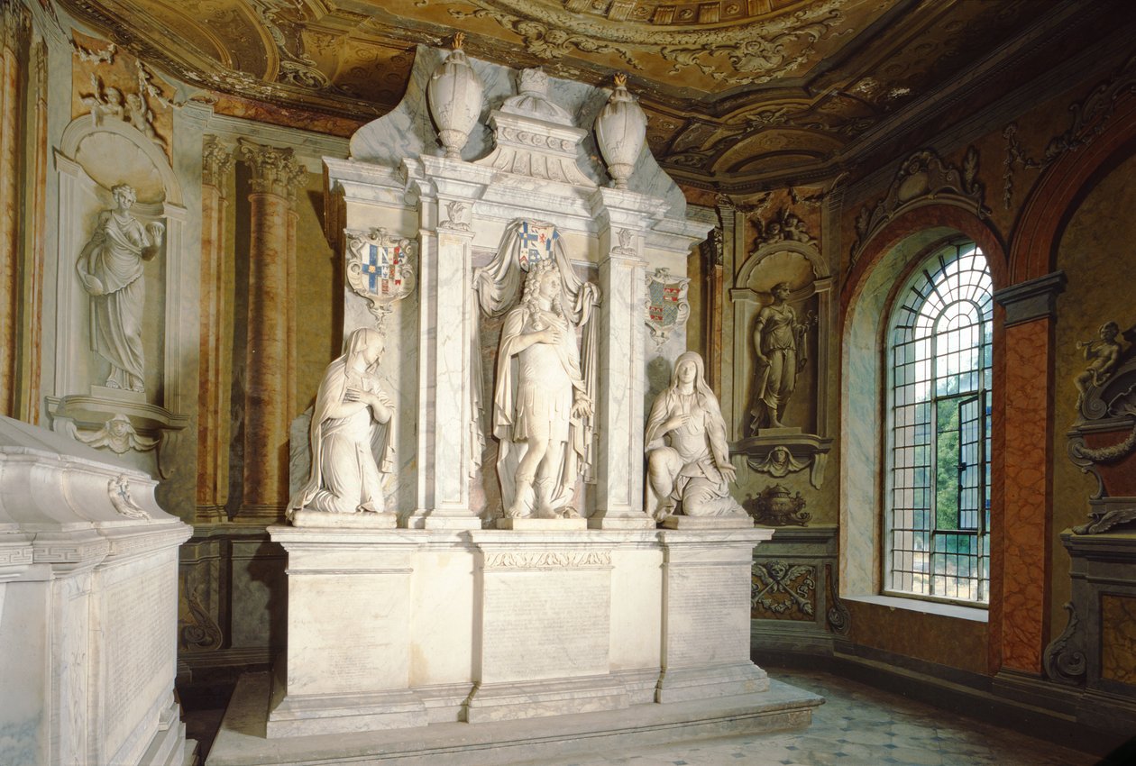Monument in the Chandos Mausoleum by Grinling Gibbons
