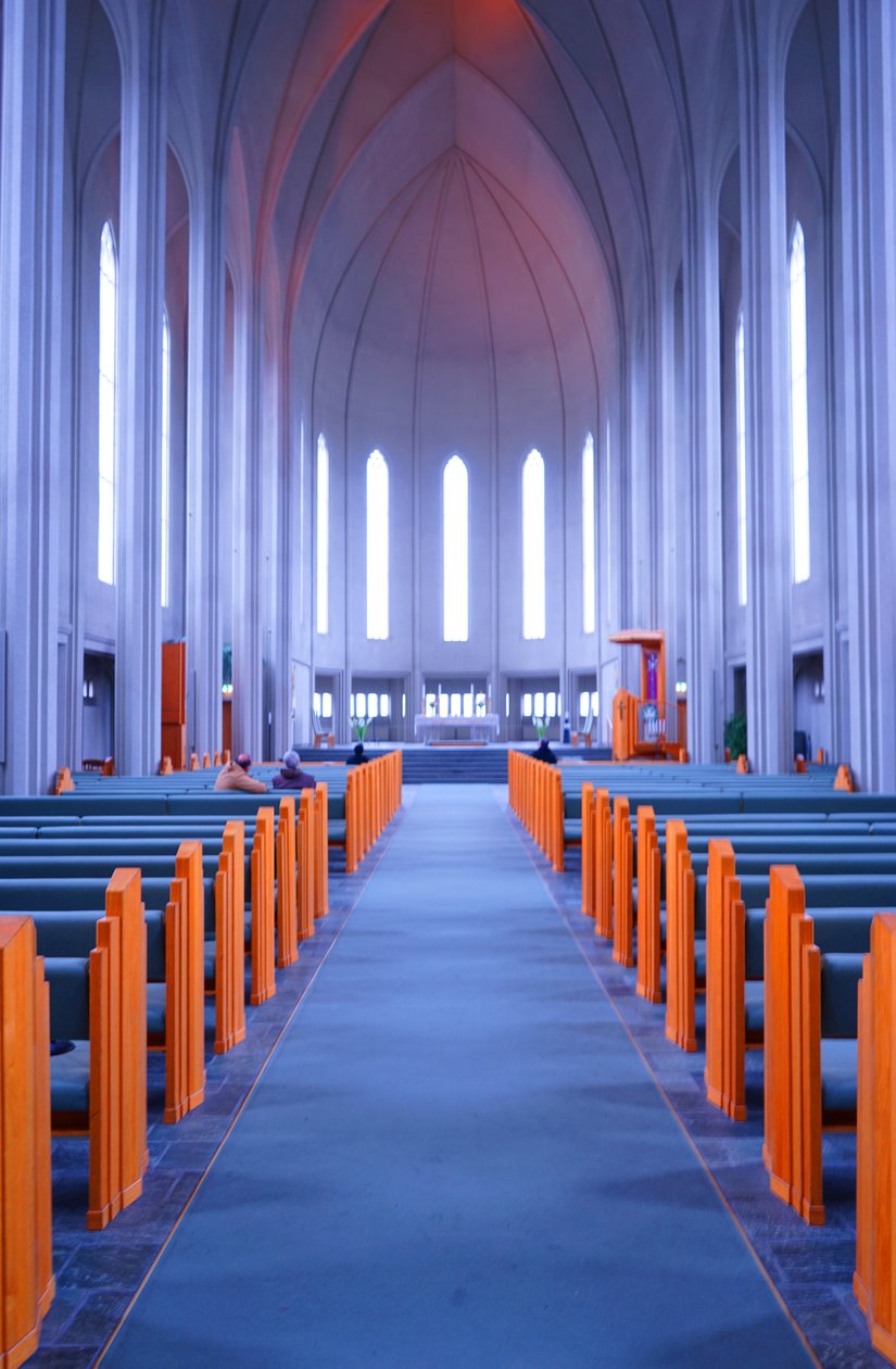 Interior of the Hallgrimskirkja by Gudjon Samuelsson
