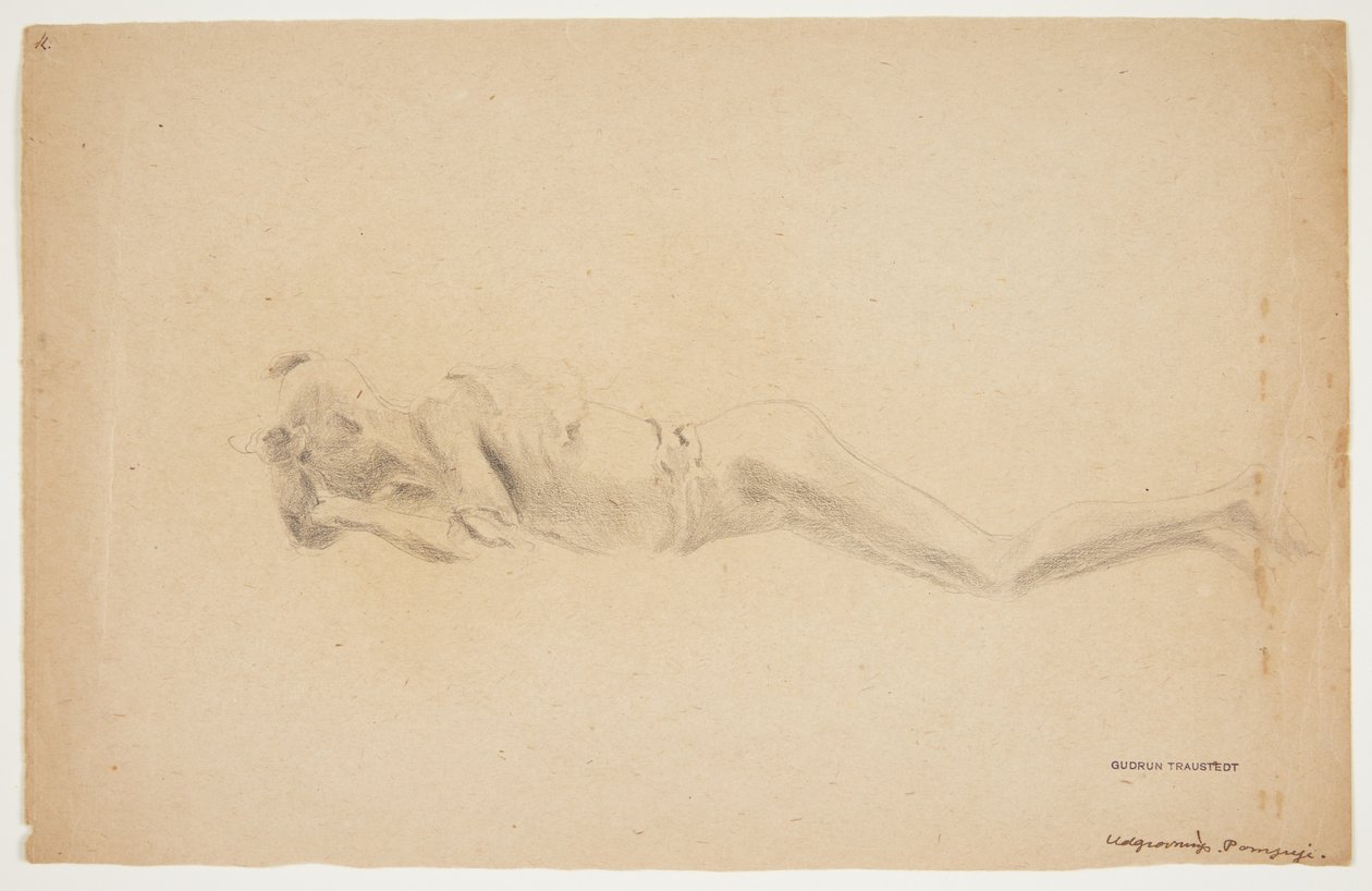 Study of a Plaster Cast from Pompeii. Lying Man by Gudrun Traustedt