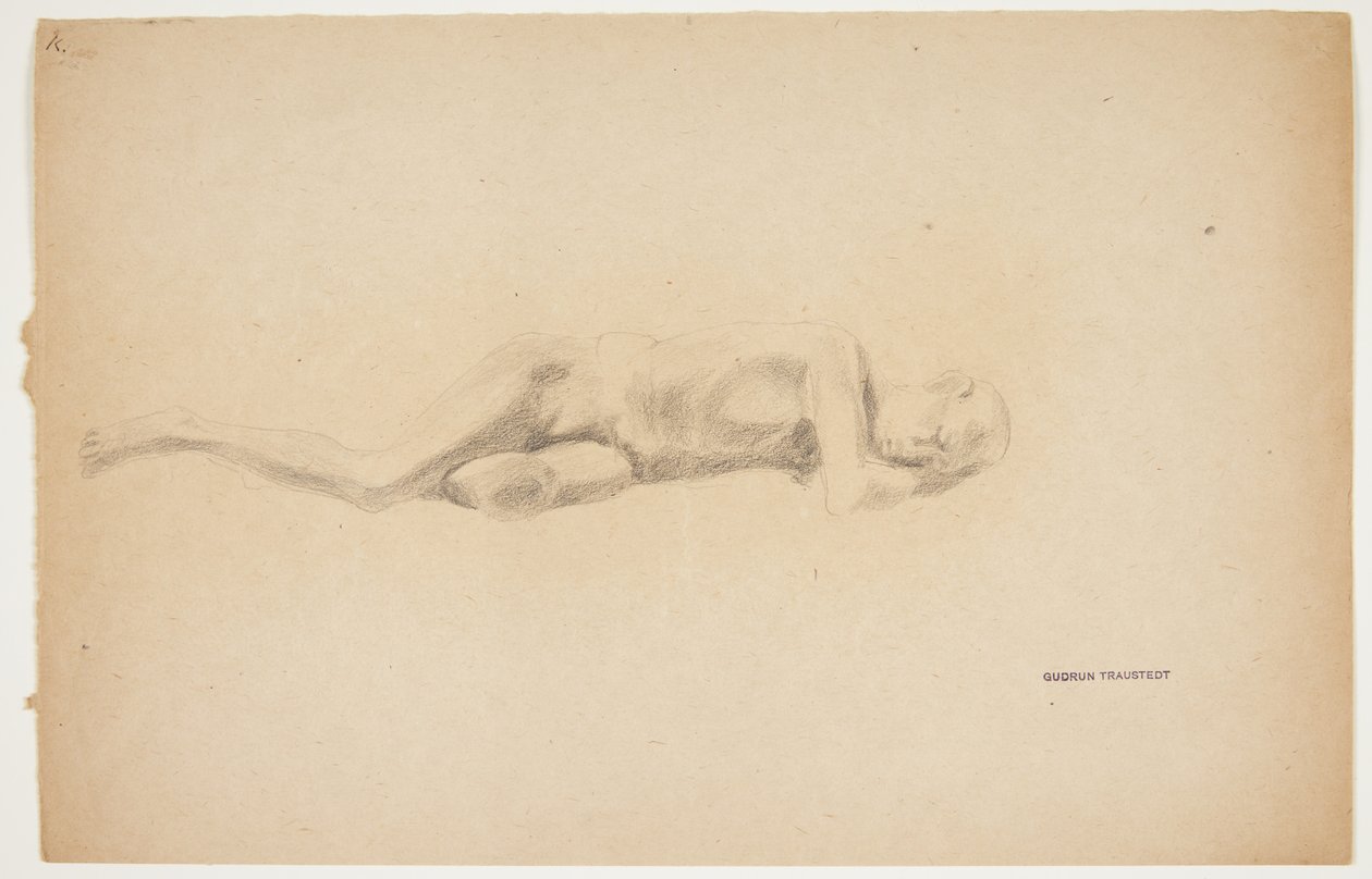 Study of Plaster Cast from Pompeii. Reclining Man by Gudrun Traustedt