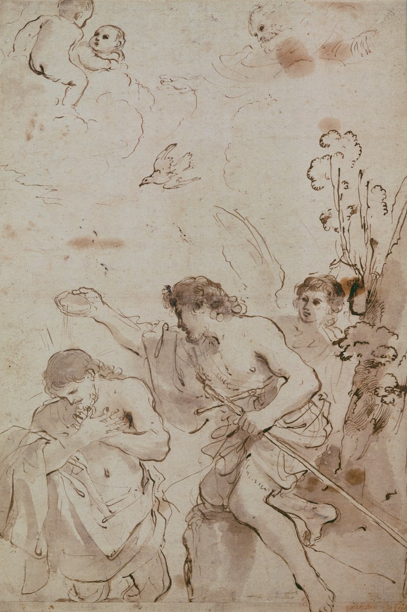 Baptism of Christ by Giovanni Francesco Barbieri