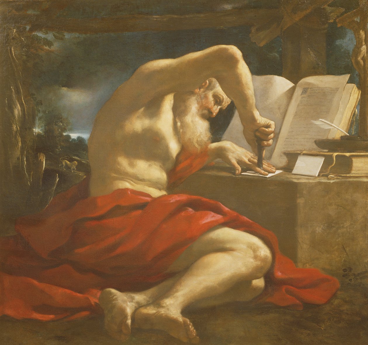 St. Jerome sealing a letter by Giovanni Francesco Barbieri