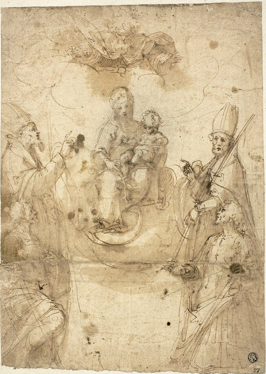 Madonna and Child with Adoring Saints by Guglielmo Caccia