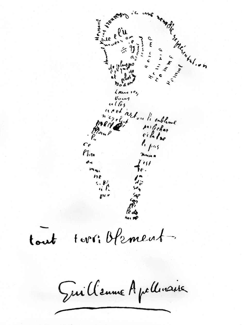 Horse Calligram 1917 by Guillaume Apollinaire