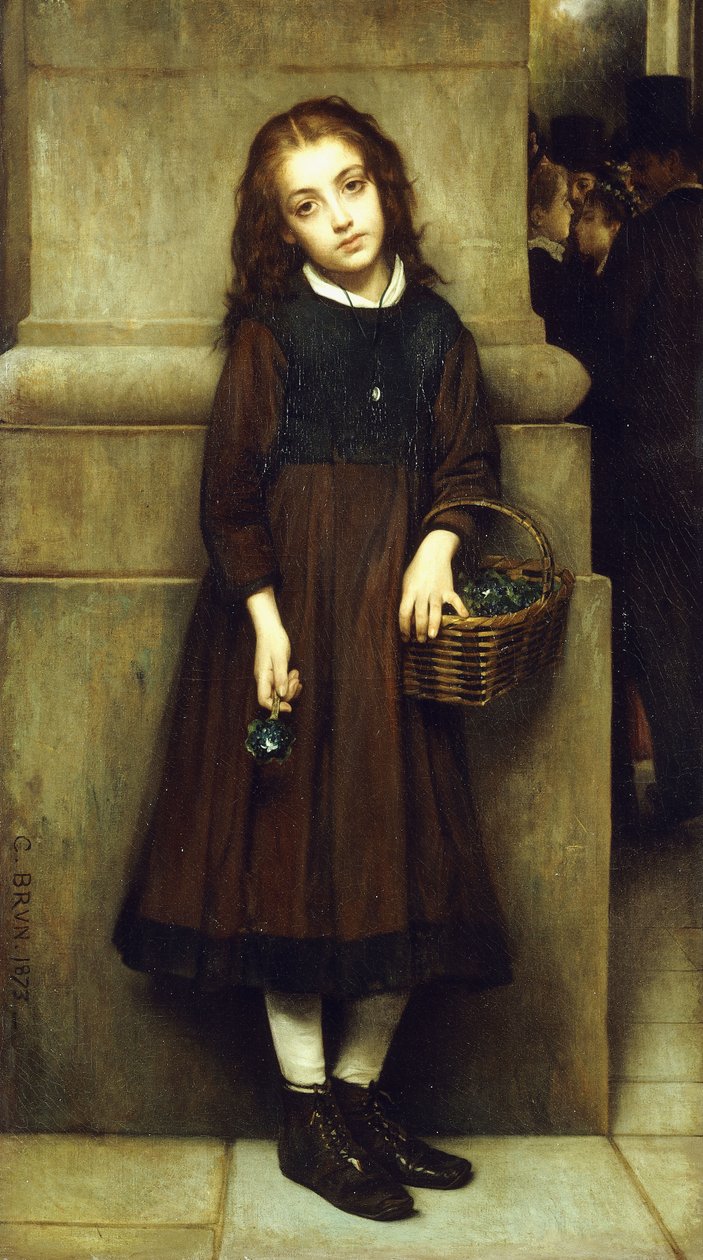 Flower Girl outside the Opera by Guillaume Charles Brun