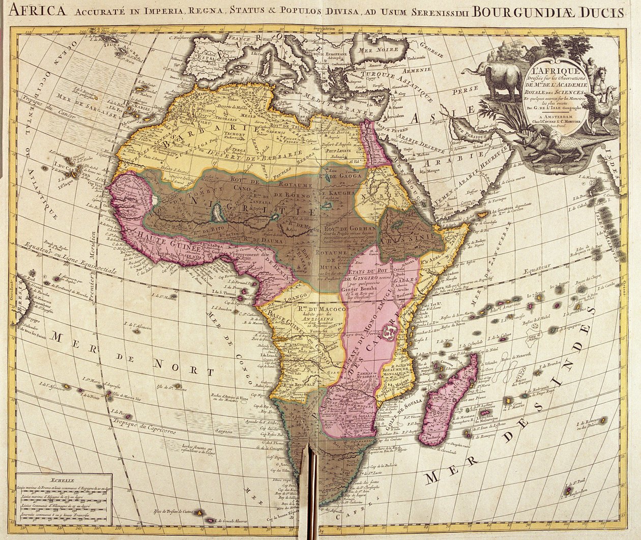 Map of Africa by Guillaume Delisle