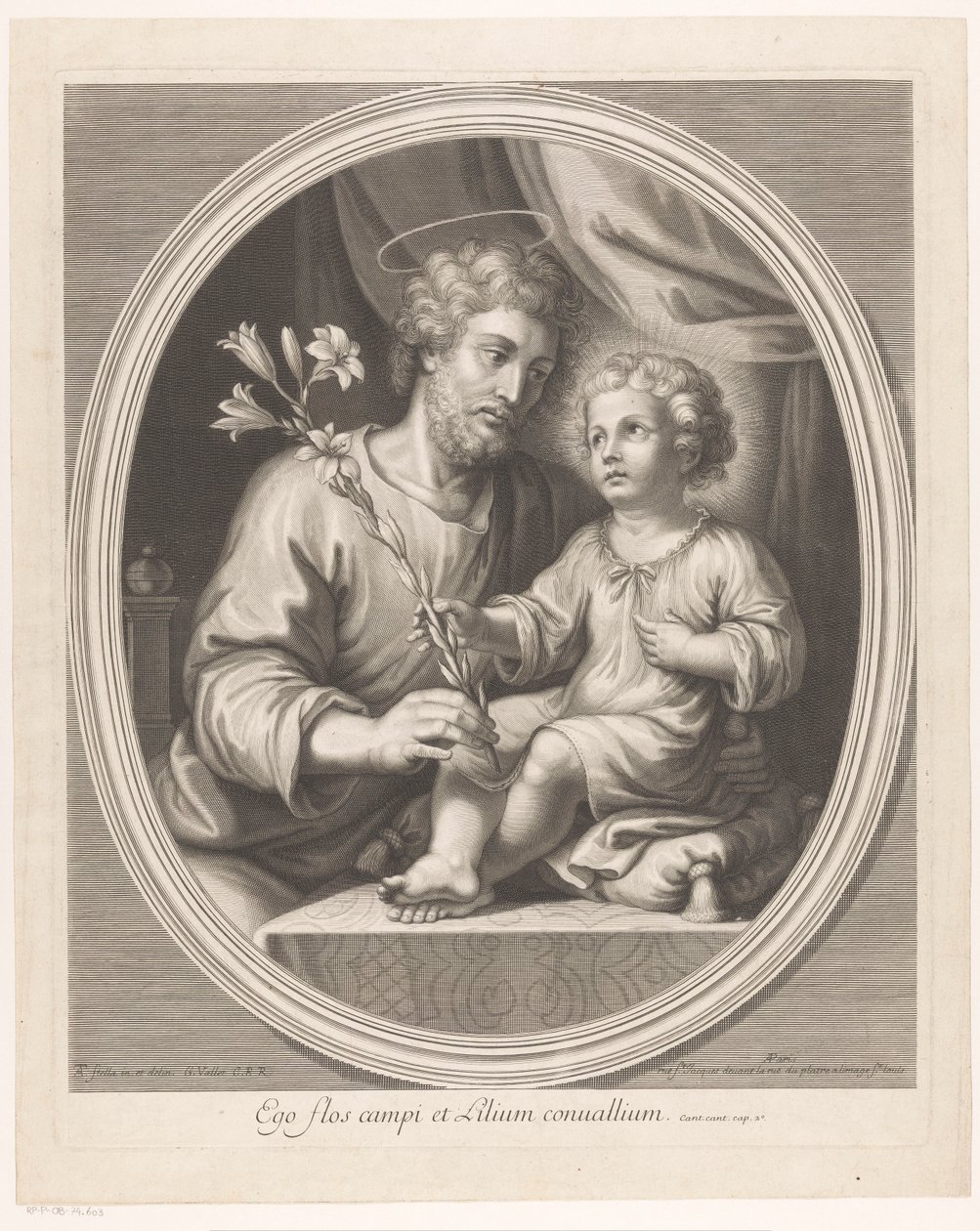 Christ Child Hands a Lily to Saint Joseph by Guillaume Vallet