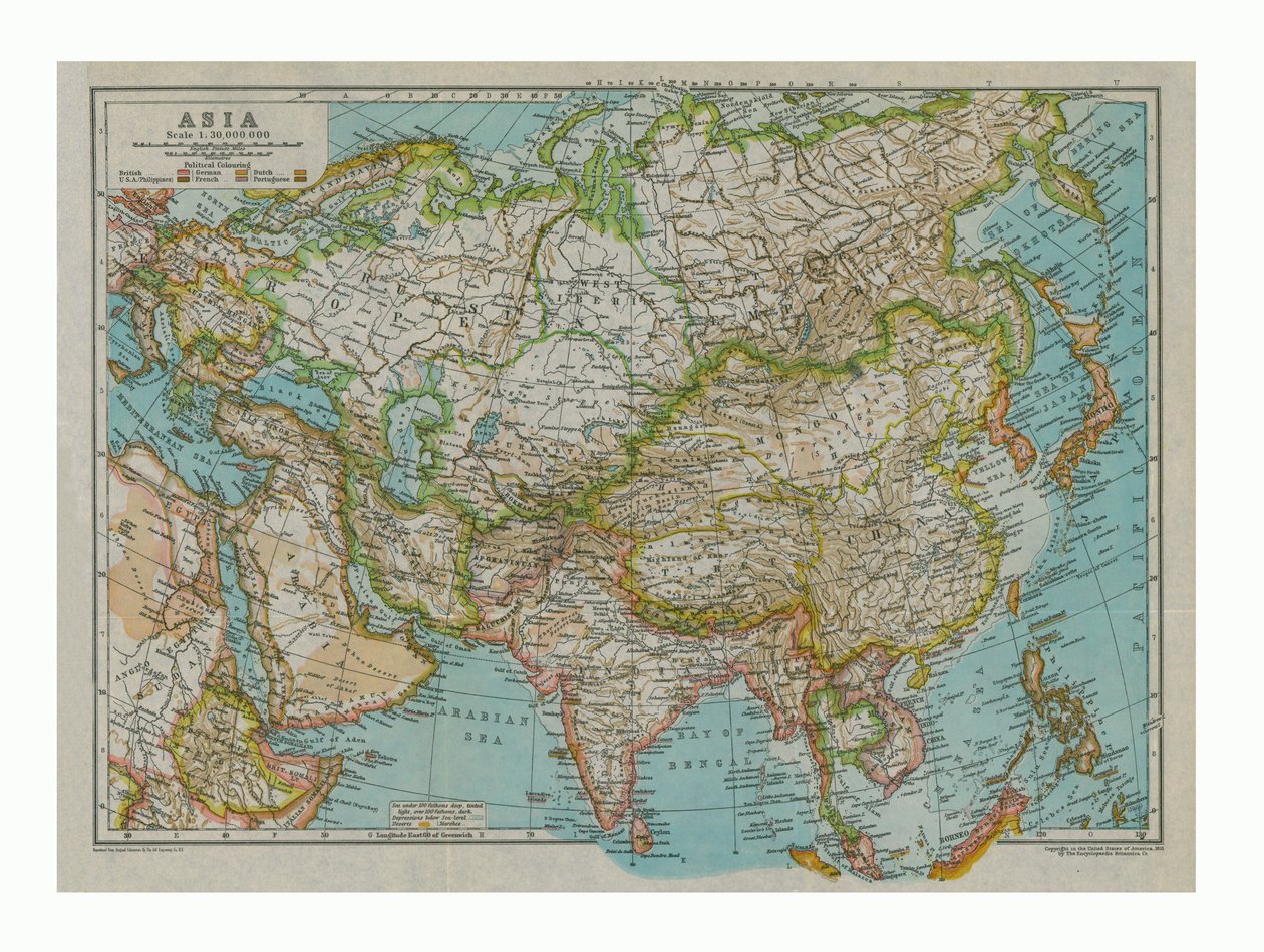 Map of Asia by Gull Engraving Company