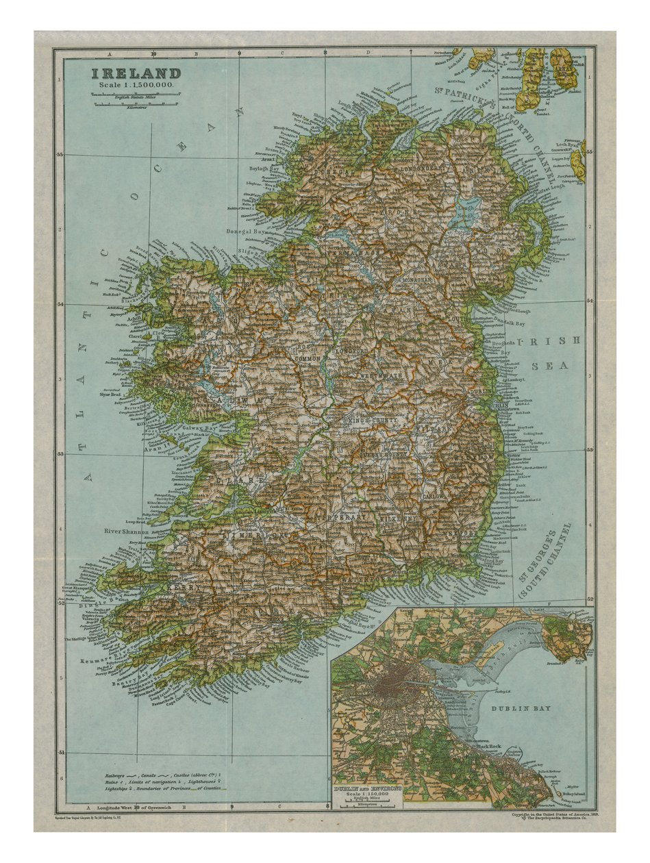 Map of Ireland by Gull Engraving Company