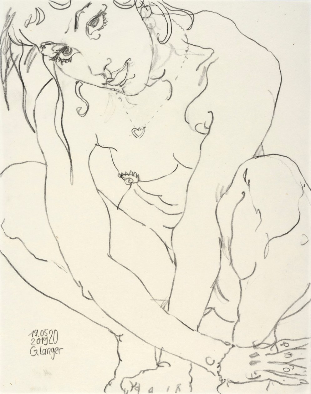 Female Nude, Reading Thoughts by Gunter Langer