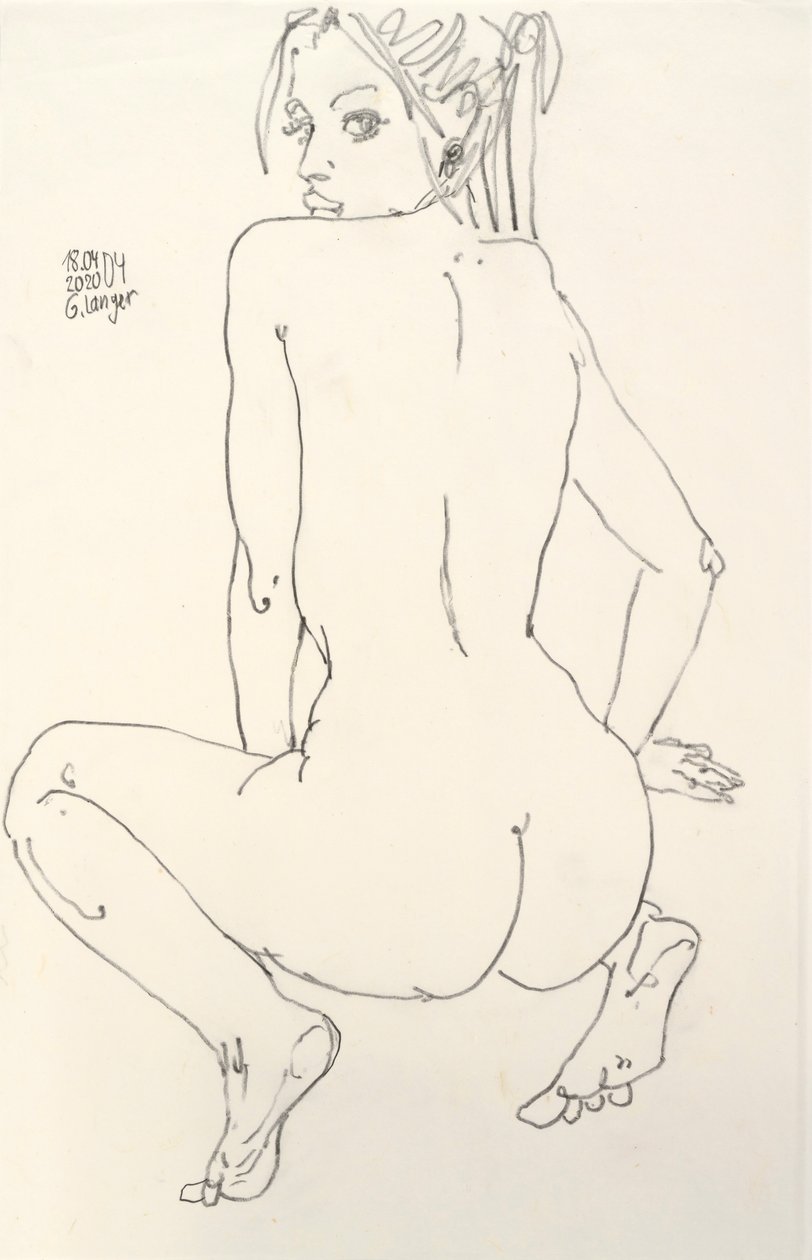 Female Nude, Vast Sea by Gunter Langer