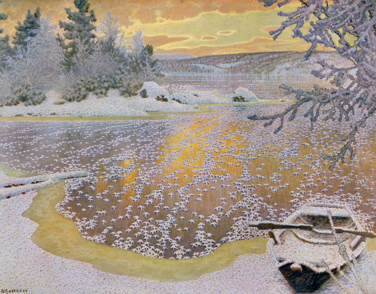Frost on Ice by Gustaf Edolf Fjaestad