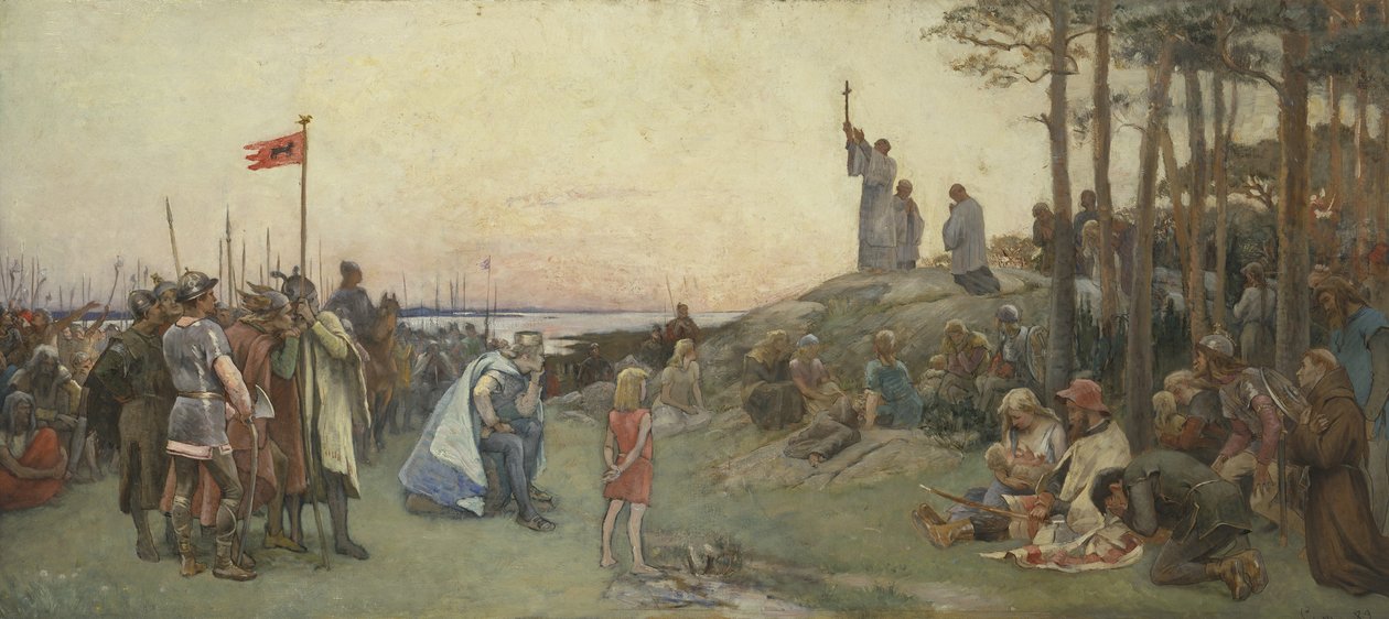 Ansgar Preaching Christianity by Gustaf Olaf Cederstrom