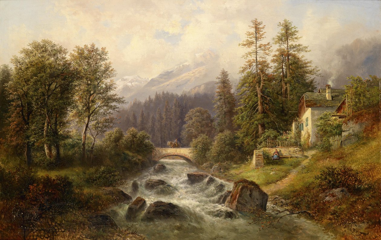 Scene near Weyer, Upper Austria by Gustav Barbarini