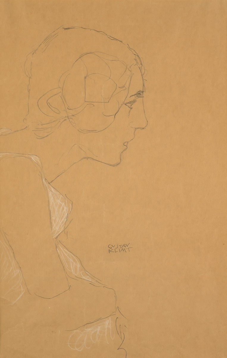Kniestuck in Profile to the Right by Gustav Klimt