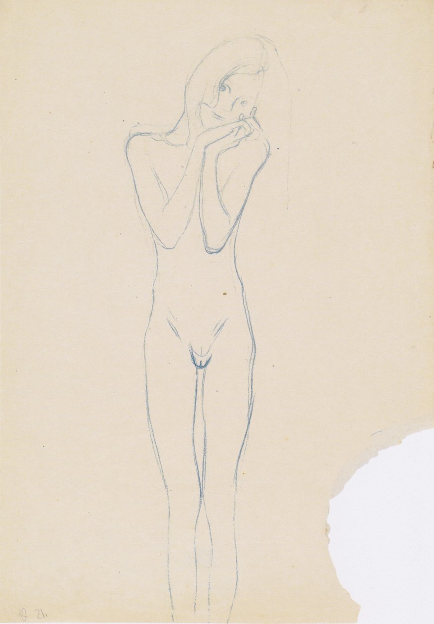 Nude Girl from the Front by Gustav Klimt