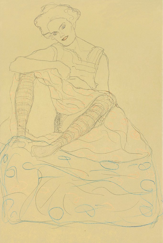Half-Nude Sitting with Legs Spread by Gustav Klimt