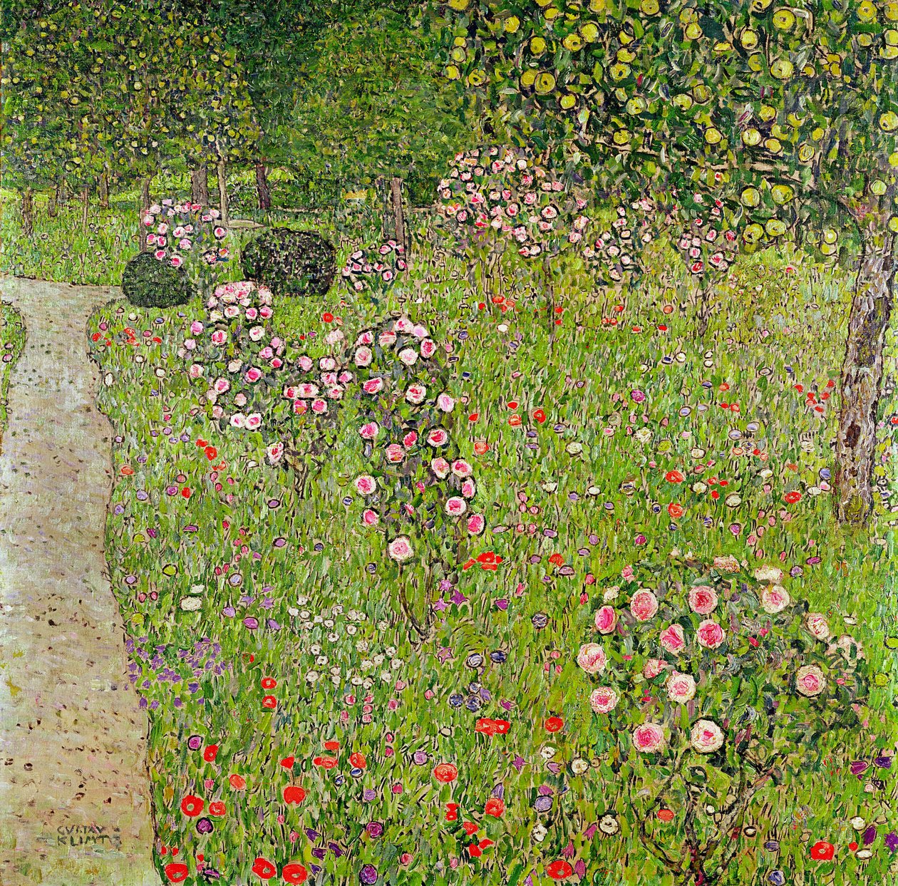 Orchard with Roses by Gustav Klimt