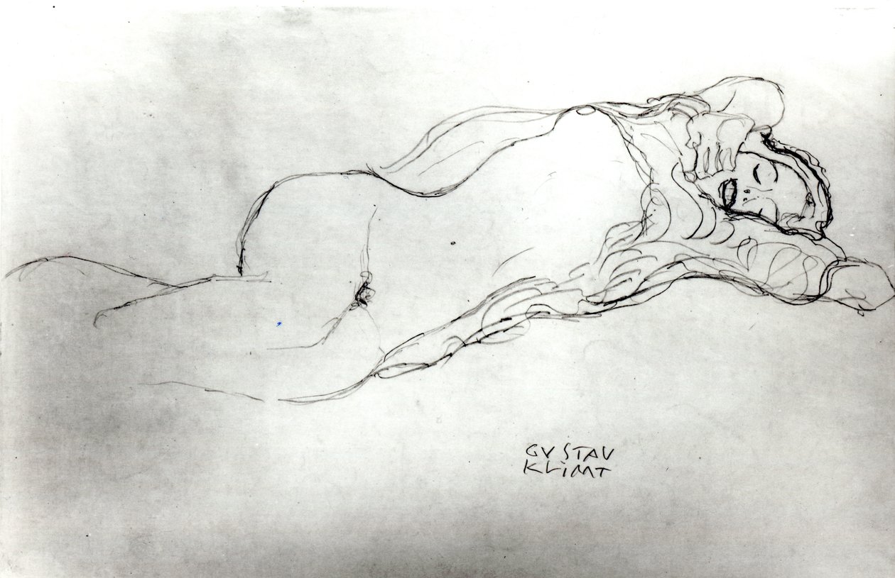 Reclining Woman by Gustav Klimt