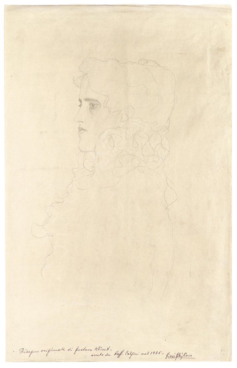 Portrait of a Woman in Profile with Ruffled Collar by Gustav Klimt