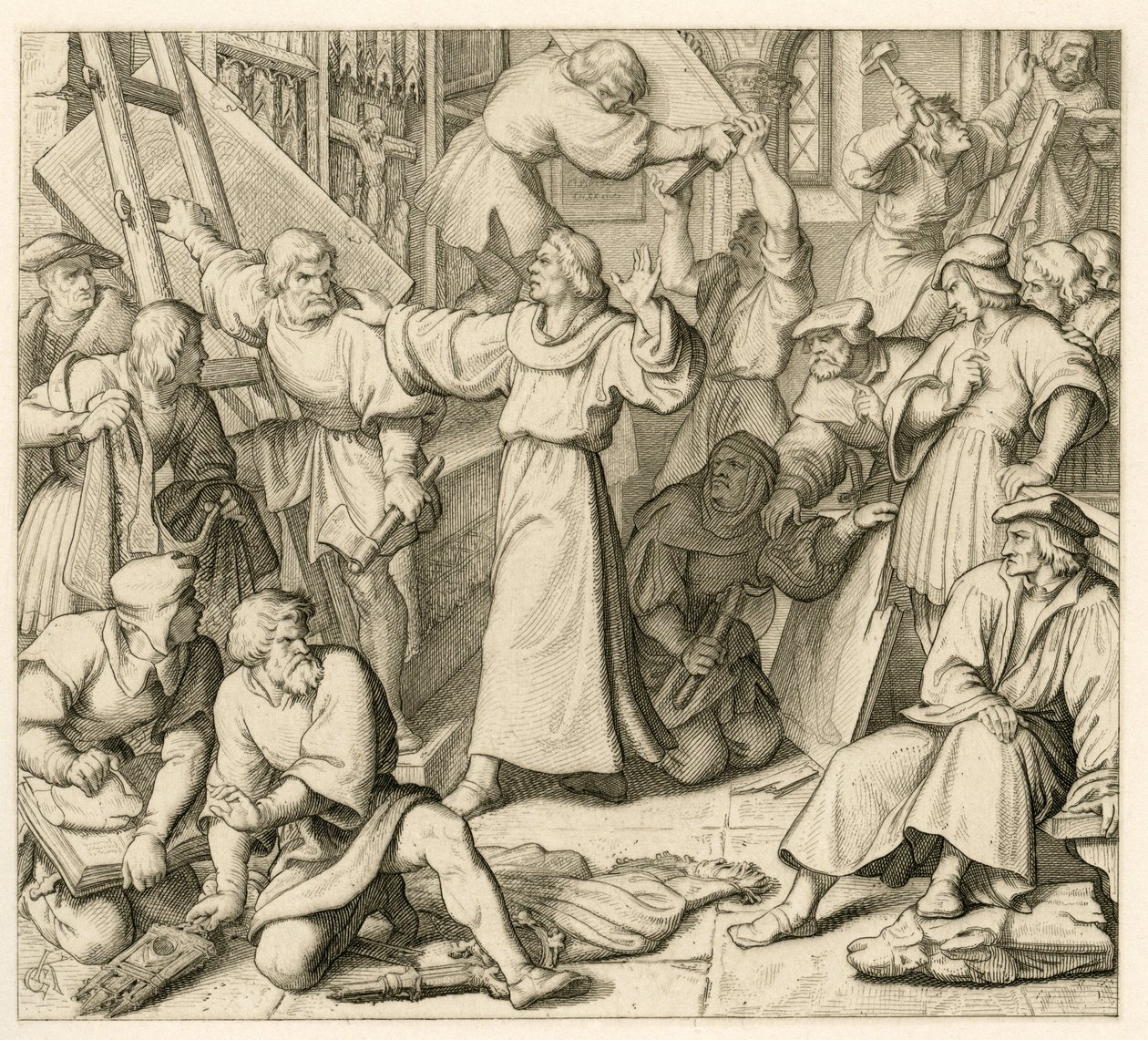 Martin Luther Against the Iconoclasm by Gustav Ferdinand Leopold Konig