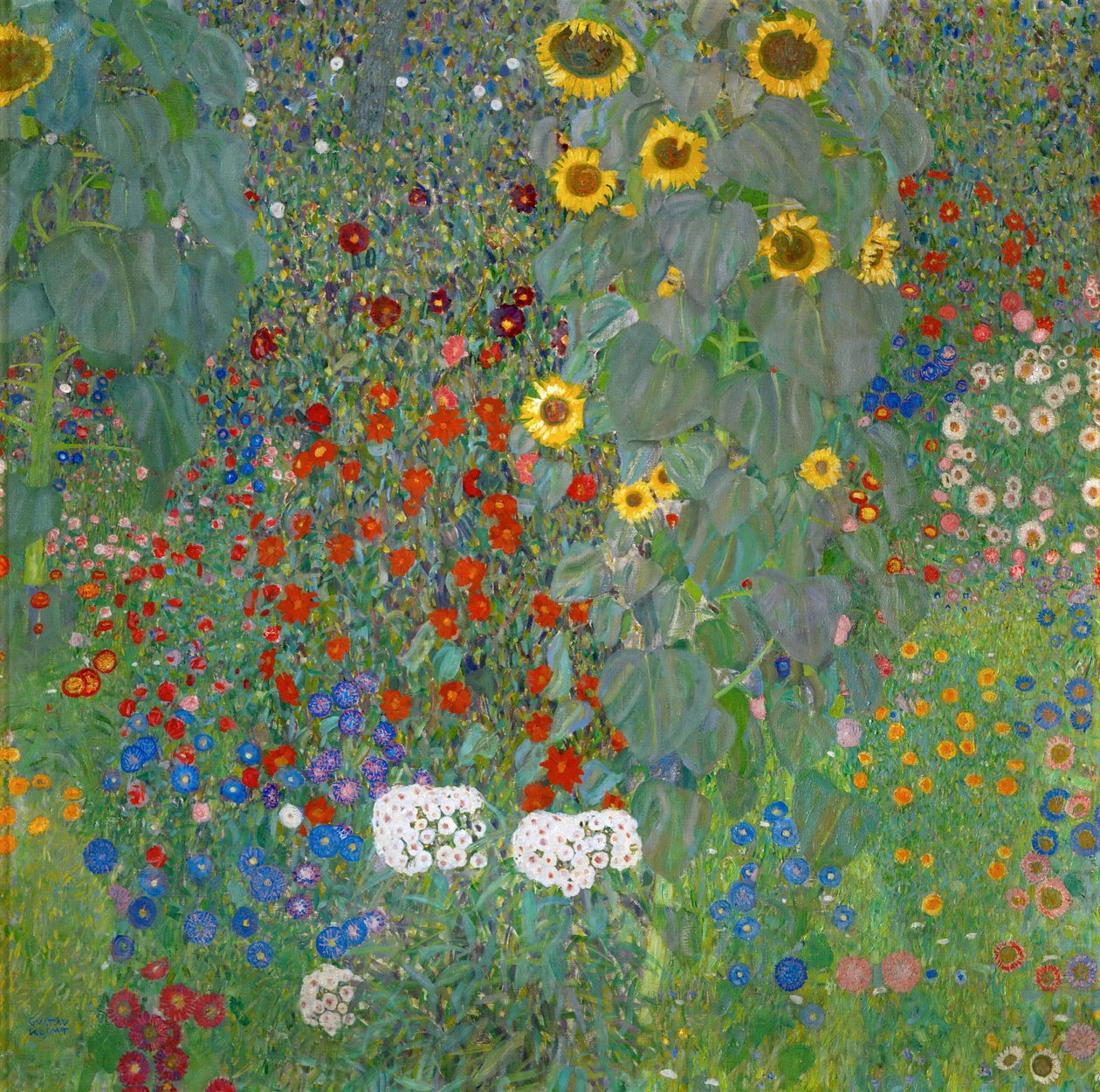 Farm Garden with Sunflowers by Gustav Klimt