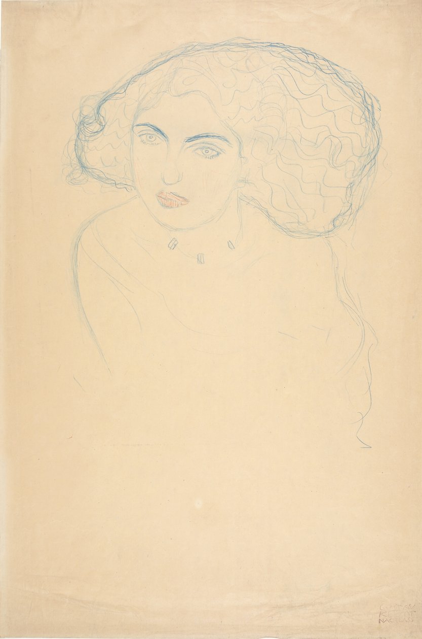 Head of a Woman, c1916 by Gustav Klimt