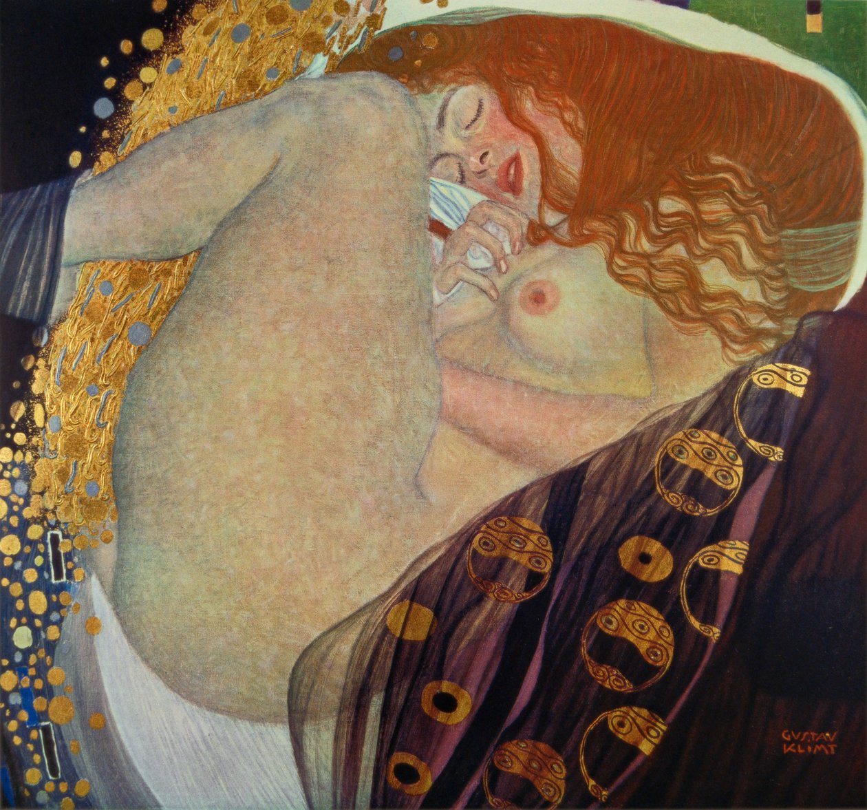 Photogravure After the Painting Danae by Gustav Klimt