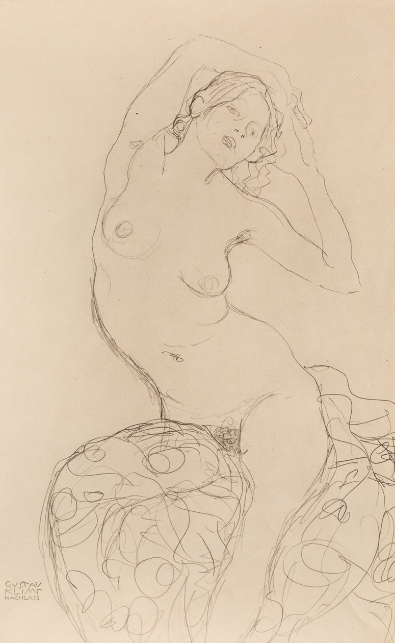 Seated Nude by Gustav Klimt
