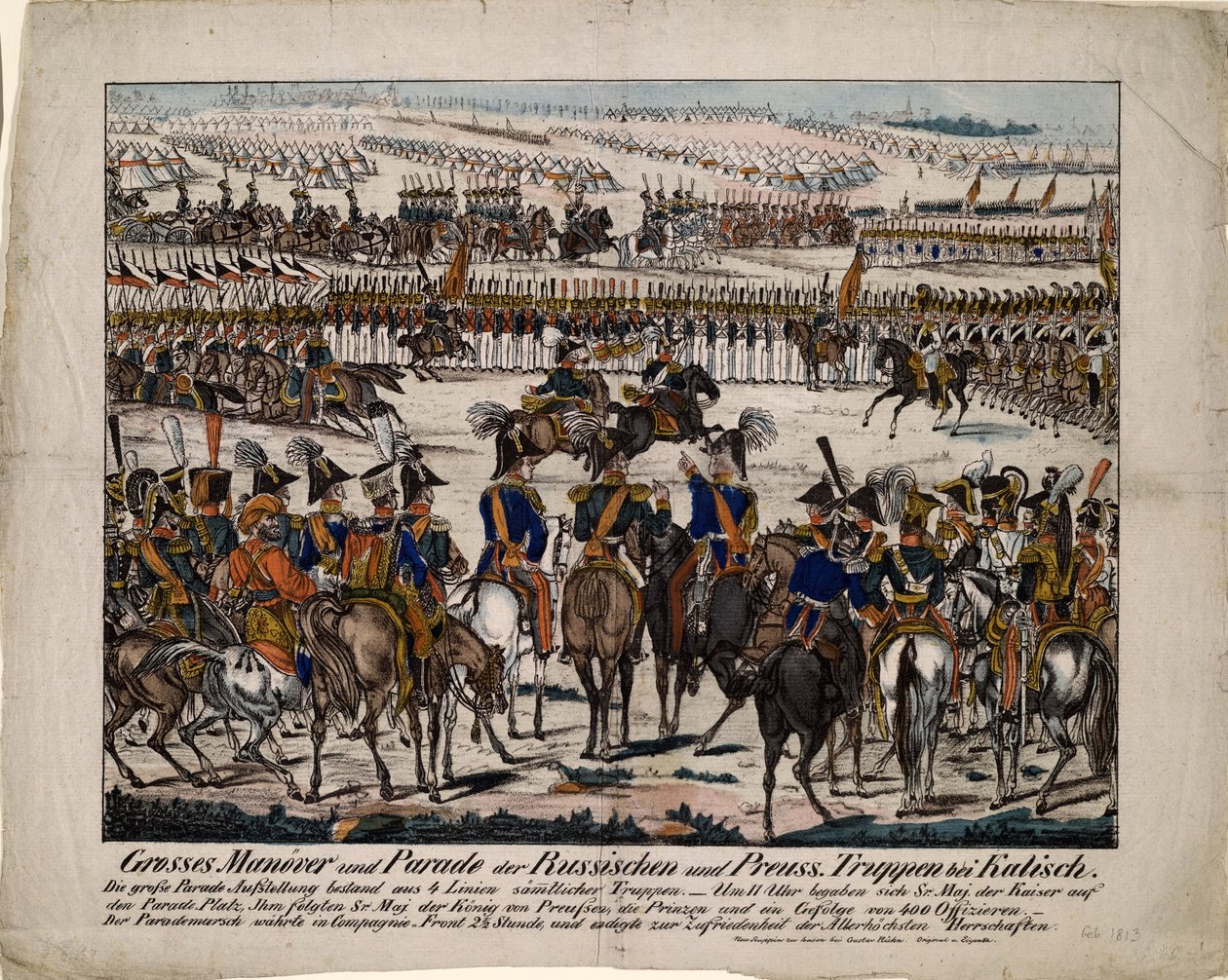 Russo-Prussian Parade in Kalisz 1835 by Gustav Kühn