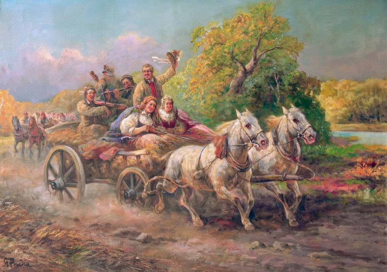 Hungarian Wedding Procession by Gustav Prucha