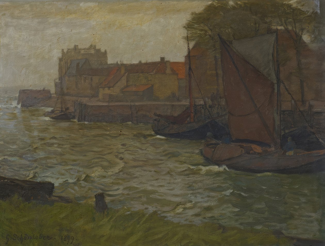 In the Harbor of Veere by Gustav Schönleber
