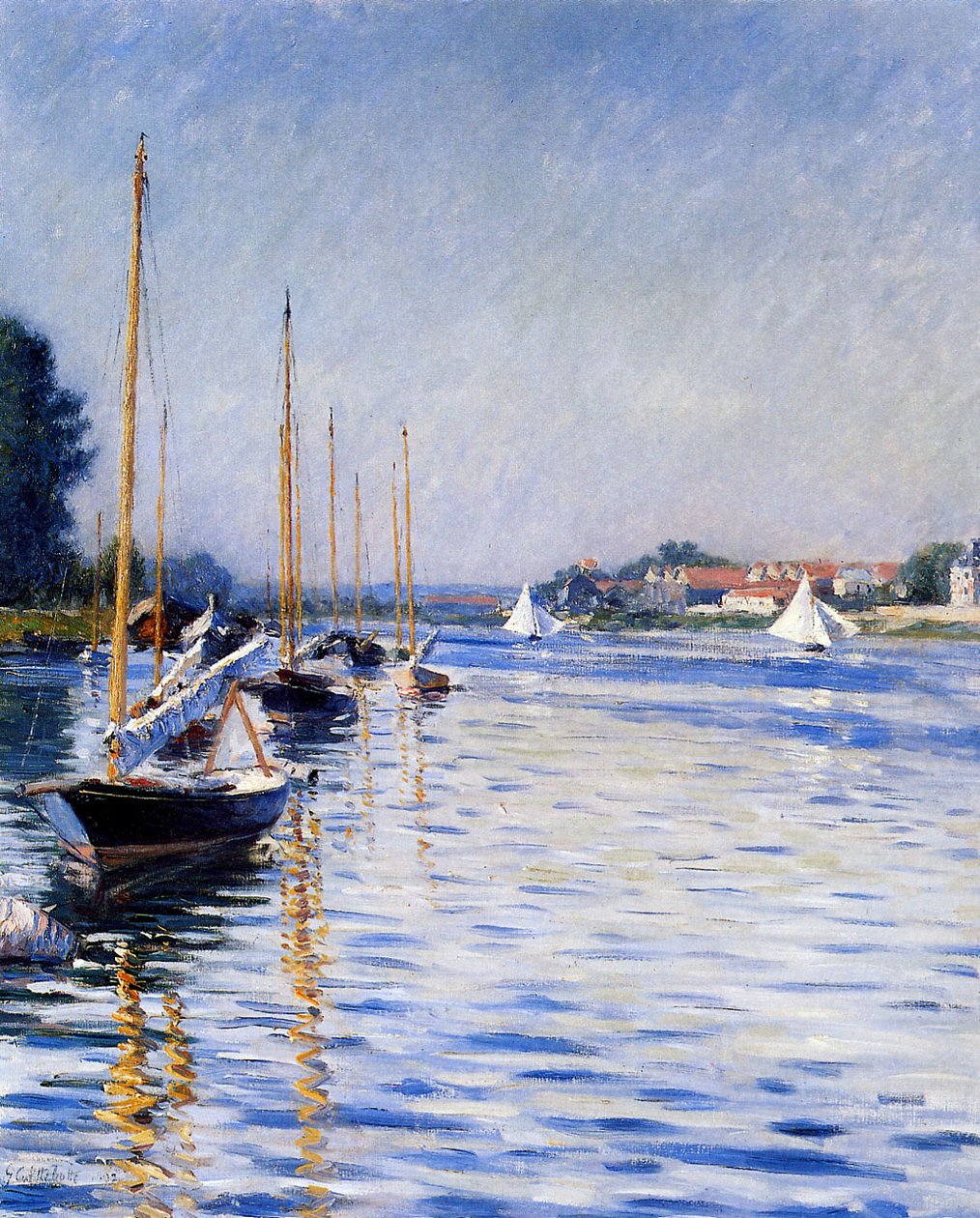 Boats on the Seine by Gustave Caillebotte