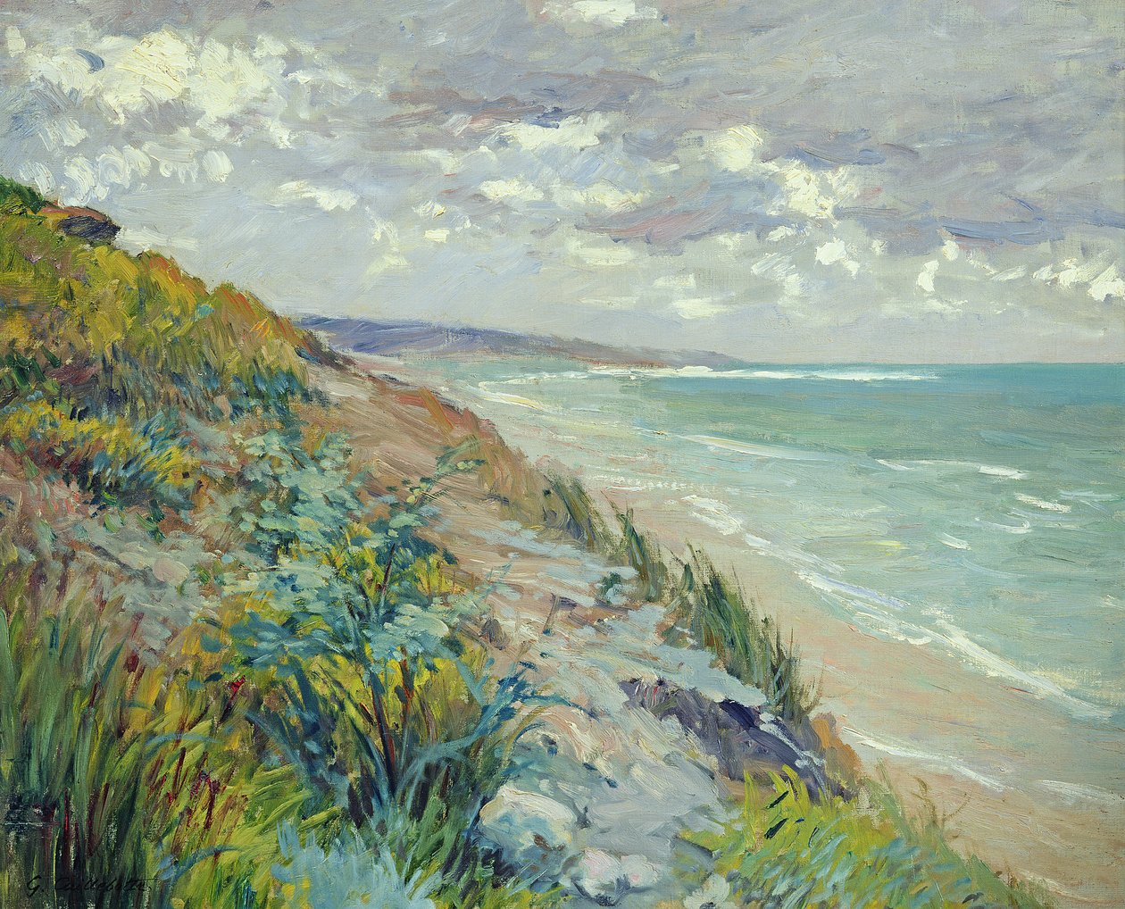 Cliffs by the sea at Trouville by Gustave Caillebotte