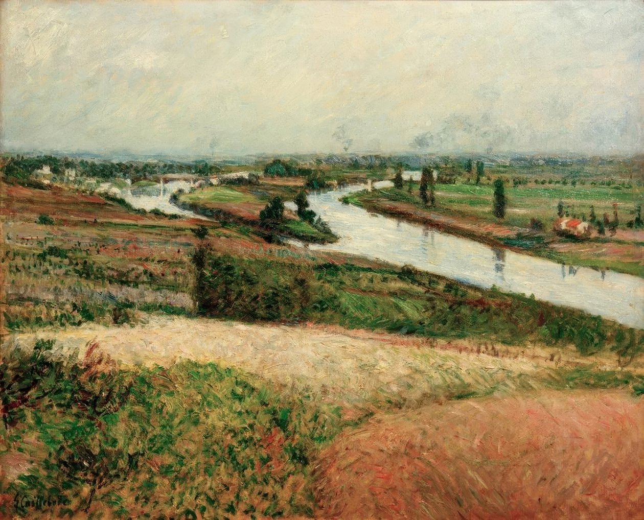 The Seine at the Tip of Epinay by Gustave Caillebotte