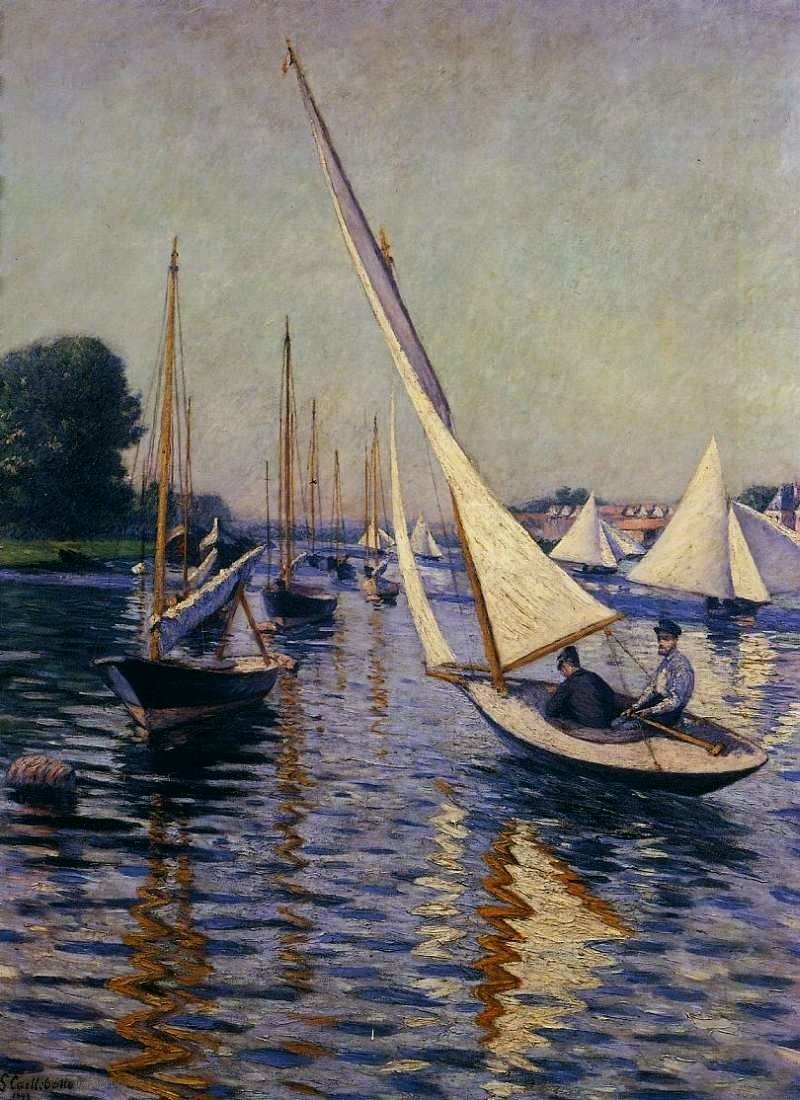 Regattas at Argenteuil by Gustave Caillebotte