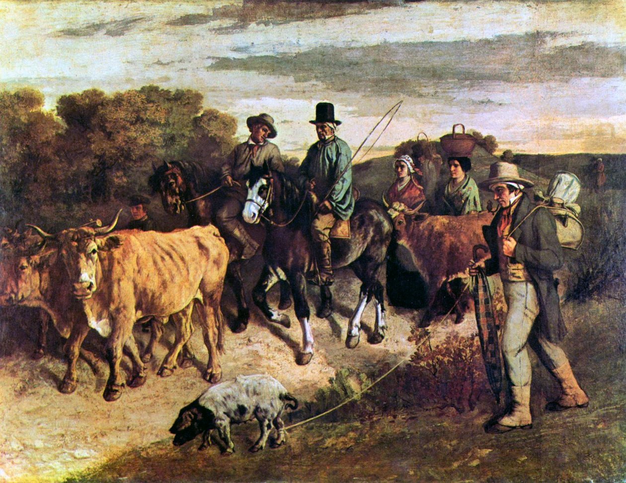 Farmers from Flagey Returning from the Market by Gustave Courbet