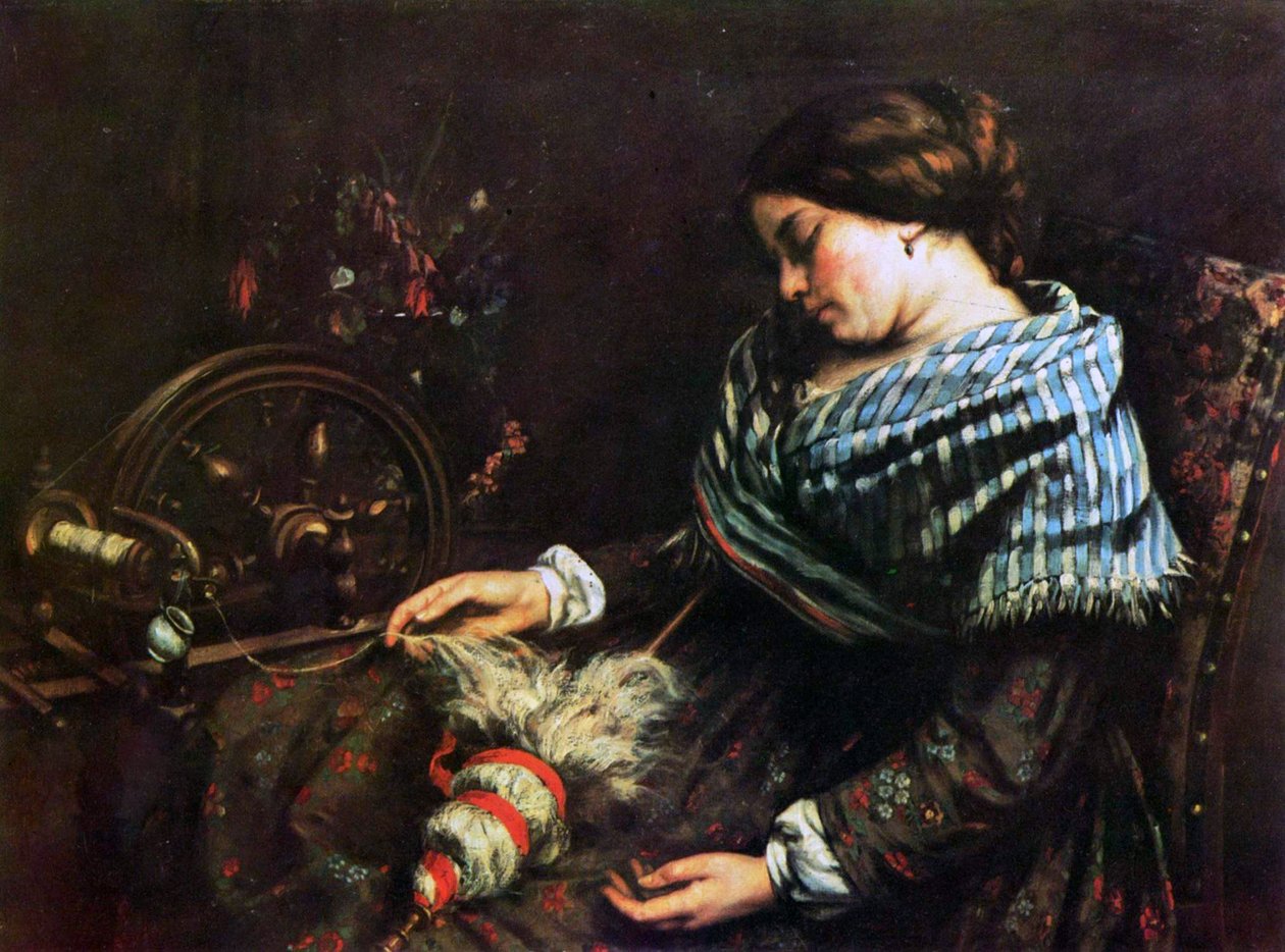 Sleeping Spinner by Gustave Courbet