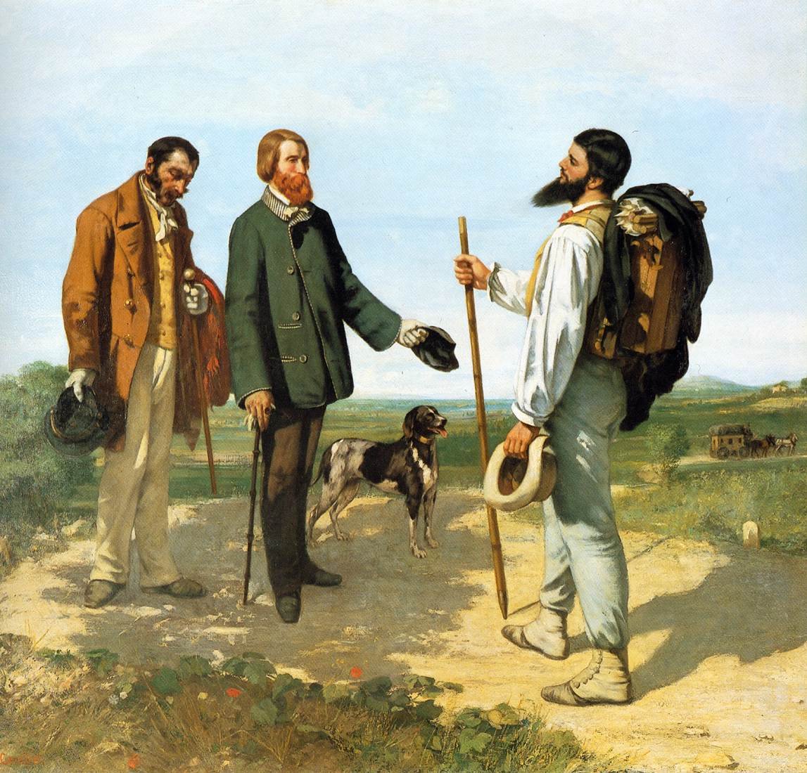 The Meeting or Bonjour Monsieur Courbet by Gustave Courbet