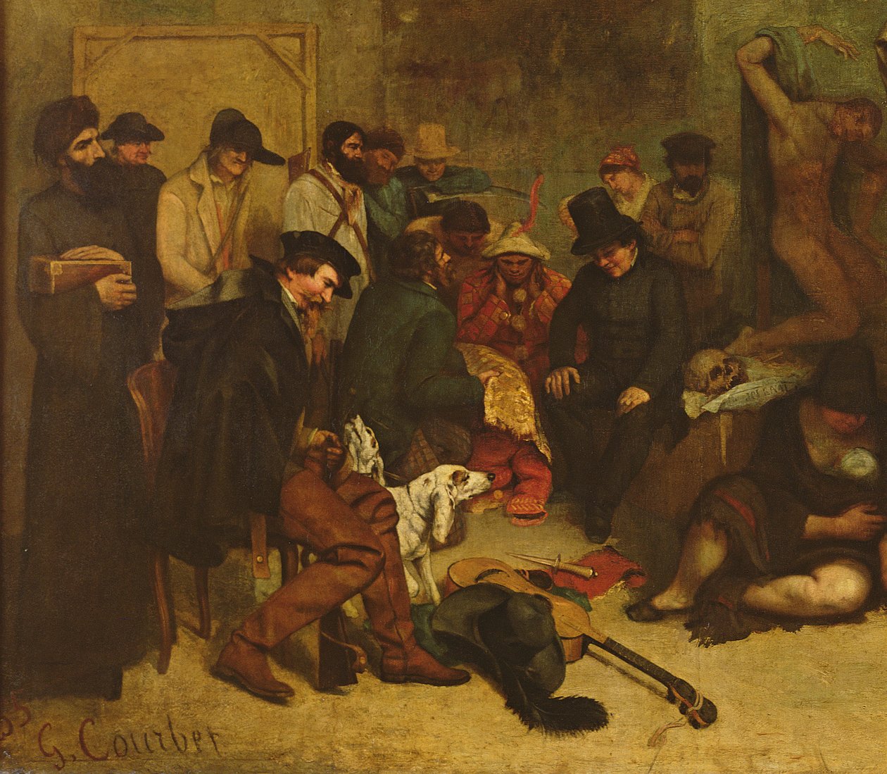 The Studio of the Painter, a Real Allegory, 1855 (detail) by Gustave Courbet