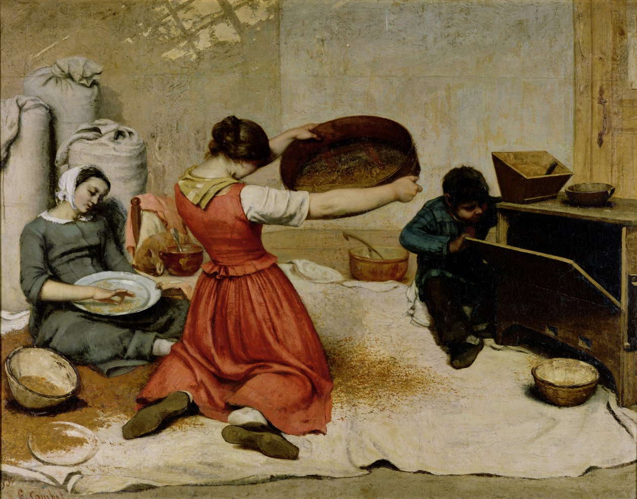 The Winnowers by Gustave Courbet