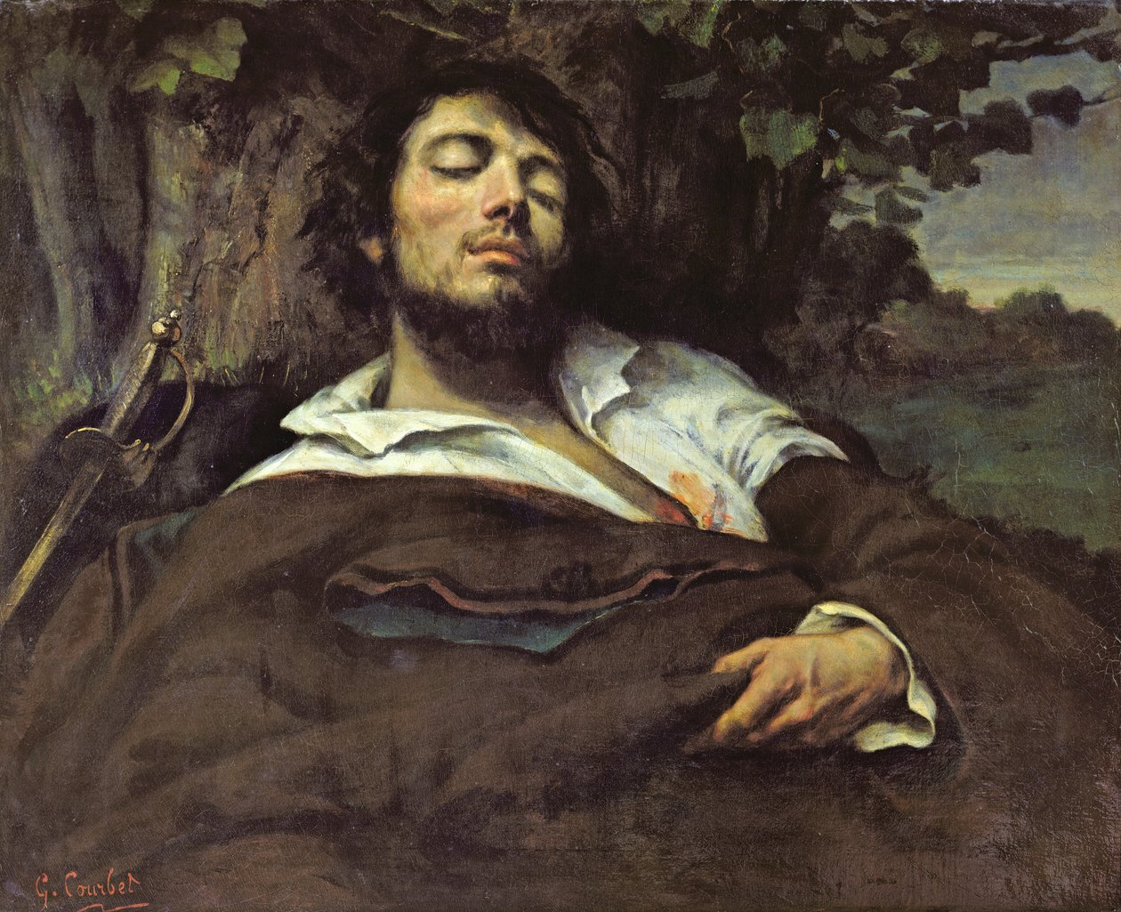 The Wounded Man (self portrait) by Gustave Courbet