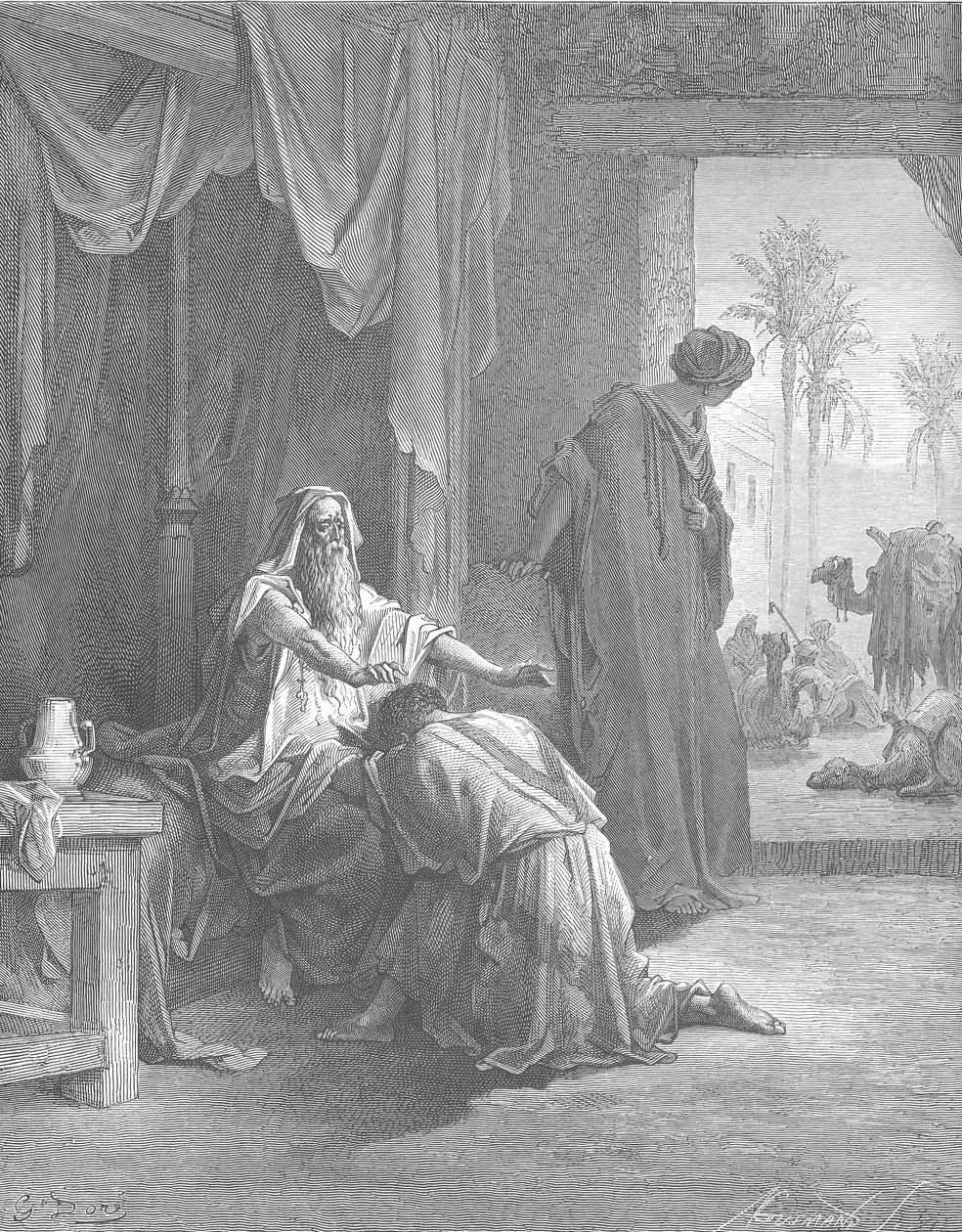 Isaac Blesses Jacob by Gustave Dore