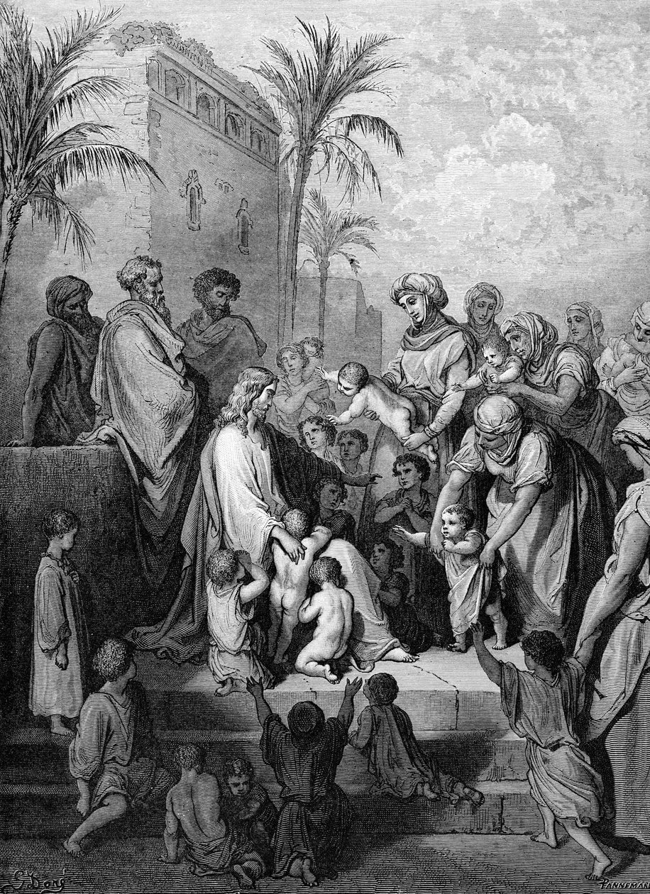Jesus Blessing the Children (engraving by Doré) by Gustave Dore